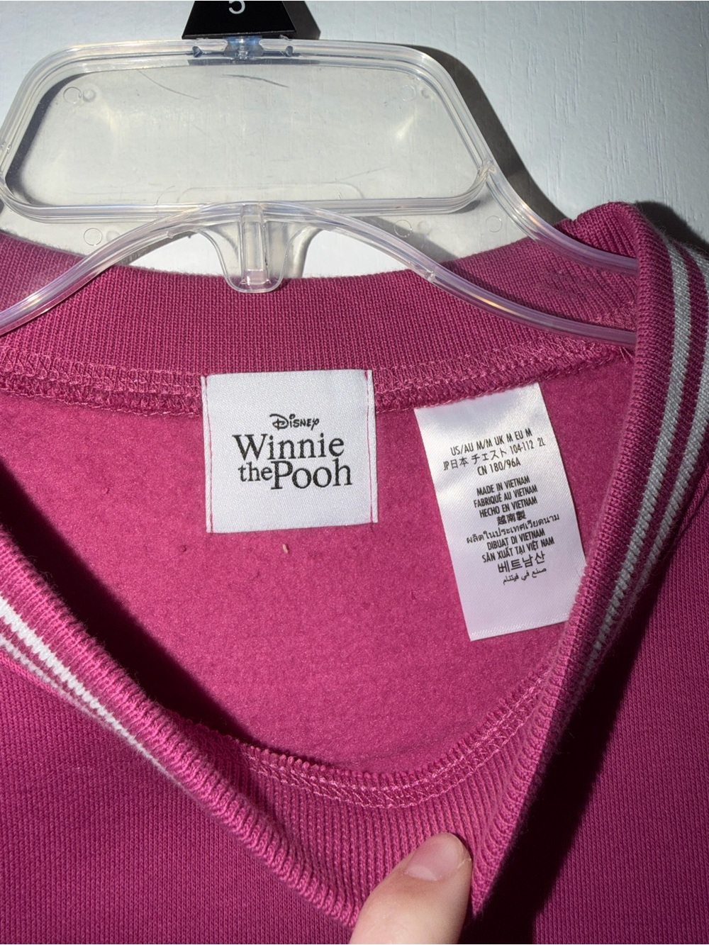 Disney Winnie the Pooh Magenta Crewneck Sweatshirt - Picture 7 of 7